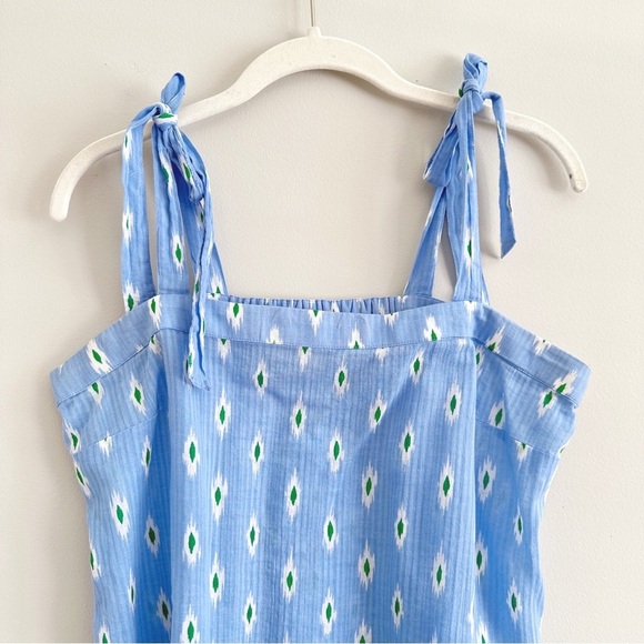 J. Crew Blue Strappy Coastal Tank Blouse Abstract Print Size Small - Picture 7 of 9
